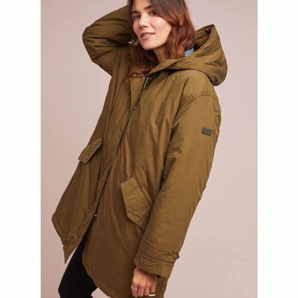 Scotch and Soda leopard lined anorak